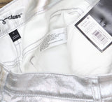 Art Class Girls High-Rise Baggy Metallic Wide Leg Denim Pant Silver Gray 10