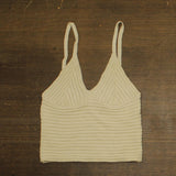 And Now This Womens Crochet Cropped Sleeveless Top Stone Brown XS