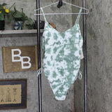 Cyn & Luca Amazonia Drawstring Side One Piece Swimsuit Army Green Multi XL