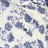 Ny Collection Petite 3/4 Sleeve Crinkle Tiered Maxi Dress White Navy Floral PS