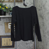 Me By Jennie Garth Womens Terraza Knit Top with Sweetheart Neckline Black 1X