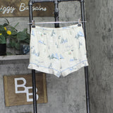 Auden Tis the Skison Holiday Collar Top and Shorts Pajama Set Cream Off White S
