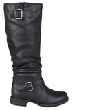 Journee Collection Womens Stormy Boot Faux Leather Slouch Black 8M