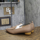Journee Collection Womens Faux Wood Block Heel Maggs Loafers Taupe Brown 7.5M