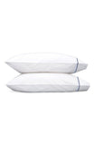Matouk Essex 350 TC Set of 2 Cotton Pillowcases Navy Blue / White King