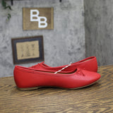 A New Day Womens Faux Patent Leather Matilda Flats Bow 95057383 Red 8M