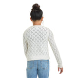 Cat & Jack Girls Button-Front Pointelle Cardigan Sweater Cream Off White XS