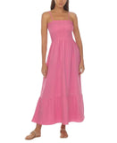 Raviya Womens Cotton Maxi Dress Cover-Up 76618 Pink M