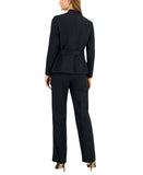 Le Suit Womens Herringbone Side Zip Suit Pants 50041016 Black 14P