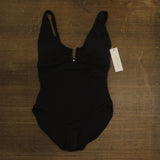 Anne Cole Womens U-Ring Mesh-Inset One-Piece Swimsuit 25MO08601 Black 14