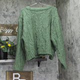 Universal Thread Womens Cable Knit Pullover Sweater Fuzzy Green 2XL