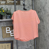 State Of Day Womens 2-Pc. Silk Touch Short Sleeve Pajama Set Sea Coral Pink L