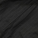 Stafford Mens Vintage Unhemmed Wool Suit Dress Pants Charcoal Pinstripe Gray 45L