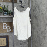DG2 Womens Embroidered Star Tank Top 678534 Ivory White Multi S