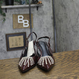 A New Day Womens Serafina Heels Rhinestone Slingback 94661786 Burgundy Red 9M