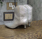 On 34th Women Glitter Aatira Tulip Booties 10019682200 Silver Glitter 5.5M