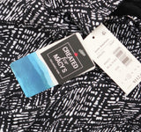 Swim Solutions Print Bow-Front One Piece Swimdress Swimsuit Black / White 12