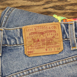 Levi's Y2K Upcycle Baggy Straight Leg Crochet Jeans Light Blue See Measurements