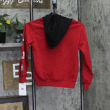 Jordan Boys Gametime Hooded Fleece Hoodie Sweatshirt 95F209G Red / Black S