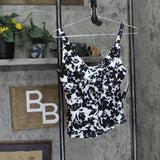 Island Escape Womens Monterey V-Neck Tankini Swim Top N760933 Black / White 8