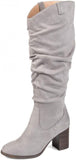 Journee Collection Womens Aneil Slouch Boot with Slouchy Vegan Suede Gray 7.5M