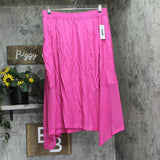 DKNY Womens Handkerchief Hem Mixed Media Maxi Skirt P4DN8X10 Vivid Pink XL