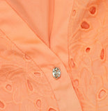 Karl Lagerfeld Paris A-Line Shirtdress Belted Button Front Coral Pink Orange 10