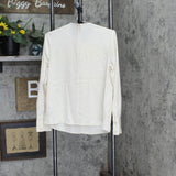 Who What Wear Women's Long Sleeve Scarf Blouse WWT-783 Cream Off White S