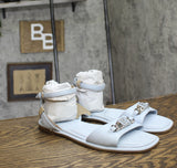 DKNY Womens Bacliff Ankle Strap Flats Celeste Blue 11M