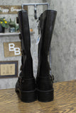 Wild Fable Rebel Distressed Wide Calf Tall Moto Riding Boots Black 7.5M-WC