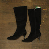 Impo Namora Stretch Knee Boots, Faux Suede Kitten Heel 500339 Black Suedy 6M