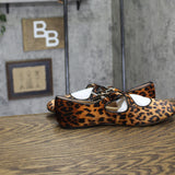 A New Day Tasmin Buckle Strap Velvet Flats 94568233 Leopard Brown Print 10M