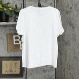 DKNY Women's Short Sleeve Crew Neck Organic Cotton Tee 1679439 White 2XL