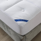 Royal Velvet Button Stitch Stain Restistant Mattress Pad White King