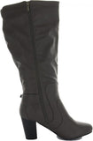 Journee Collection Womens Carver Wide Calf Knee-High Boots Gray 10M