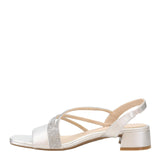 Lifestride Womens Joy Strappy Heeled Sandal I2934S1 Silver Brown 10M