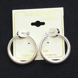 Ear Sense Fashion Hypoallergenic Hoop Earrings Silver Gray 1.25"
