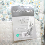 Madison Park 4pc Tulia Seersucker Coverlet Set Aqua Blue Multi Full / Queen