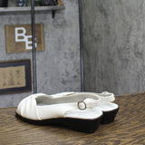 Easy Street Womens Low Block Heel Open Toe Fantasia Dress Sandals White 9W
