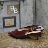 A New Day Womens Samantha Sling Back Kitten Heels 94462865 Burgundy Red 8M