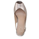 Naturalizer Alexa Slingback Peep Toe Dress Sandals Pewter Leather Brown 6M