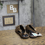 A New Day Camille Satin Slingback Bow Flats 94648295 Brown 8.5M