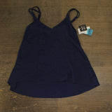 Swim Solutions Womens Midnight Princess High-Low Tankini Top Swim Navy Blue 10