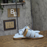 Tommy Hilfiger Triple Strap Slide Open Toe Flat Sandals Light Denim Blue 7M