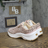 Dr.Scholl's Womens Walk Mode Sneaker Low Top Lace Blush Pink Leopard 8.5M