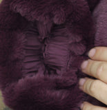 Joylab Fuzzy Faux Fur PU Trim Zip Jacket 94747913 Purple XL