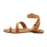 Universal Thread Loop Ankle Strap Sandals with Memory Foam Insole Tan Brown 7M