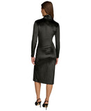 Donna Karan Womens Velvet Ruched Sheath Dress KA4V25R0 Black 4