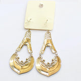 Melody Womens Fashion Enamel Filigree Teardrop Earrings Gold / Dark Blue 3.5"