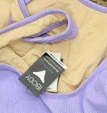 COTTON ON Womens Low Back One Piece Swimsuit 6335650-12 Ariel Purple Crinkle L